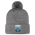 Men's Fanatics Branded Gray Seattle Kraken Authentic Pro Home Ice Cuffed Knit Hat with Pom