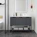 Latitude Run® Minkley 47.2" Free Standing Single Bathroom Vanity w/ Resin Top Wood/Plastic in Gray | 35 H x 47.2 W x 18.1 D in | Wayfair