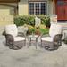 Winston Porter 2 - Person Outdoor Seating Group w/ Cushions Synthetic Wicker/All - Weather Wicker/Wicker/Rattan in Black/Brown | Wayfair