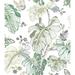 Green & Grey Boho Palm Peel and Stick Wallpaper