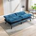 2-Seater Convertible Sofa Bed Chenille Loveseat Futon Bed Armless Lounge Couch with Adjustable Loose Back for Livingroom