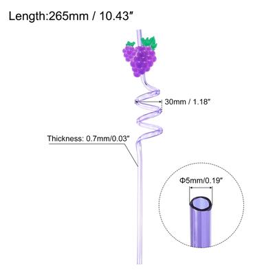 16pcs Silly Straws, Crazy Straws for Gift Christmas, Purple