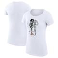 Women's G-III 4Her by Carl Banks White Las Vegas Raiders Football Girls Graphic Fitted T-Shirt