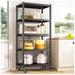 CodYinFI Storage Shelves for Storage Load 1160LBS Adjustable Heavy Duty Metal Shelving Unit with Wheels 5-Tier Pantry Shelves Kitchen Shelf Garage Storage Shelves 23.6 W * 15.7 D * 65.4 H