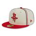 Men's New Era Cream/Red Houston Rockets Piping 2-Tone 59FIFTY Fitted Hat