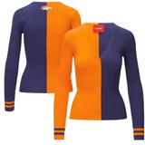 Women's STAUD Orange/Navy Denver Broncos Cargo Sweater