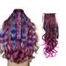 human hair wigs for women 12 Colors Wig Long Curly Chemical Fiber Ponytail with Color Gradient for Adult Female Costume Wigs Toupees J