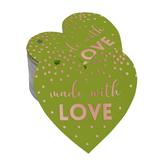 Inkdotpot Made With Love Wedding Bottle Tag Real Rose Gold Foil Favor Hang Tags Pack Of 100