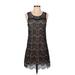 For Joseph Casual Dress - Mini Scoop Neck Sleeveless: Black Print Dresses - Women's Size Small