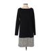 Rachel Zoe Casual Dress - Shift: Black Color Block Dresses - Women's Size Small