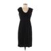 London Times Casual Dress - Sheath Scoop Neck Short sleeves: Black Print Dresses - Women's Size Medium