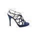 Valentino Garavani Heels: Slingback Stilleto Boho Chic Blue Print Shoes - Women's Size 37.5 - Open Toe
