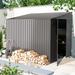 AECOJOY 6 ft. W X 8 ft. D Metal Lean-To Storage Shed 80.3 H x 71.7 W x 96.7 D in gray/black in Dark Gray | Wayfair 16234DG-W02