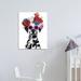 Ebern Designs Ranjan Dalmatian Dog Flower Crown & Round Sunglasses Wall Décor in Black | 36" H x 24" W x 1.5" D | Wayfair
