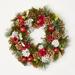 The Holiday Aisle® 12" Lighted Wood Wreath Wood/Twig in Brown/Green/Red | 12 H x 12 W x 3 D in | Wayfair 9B42EA3D5733413392CAC2AB89FFAA69