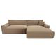 Canapé angle droit convertible coffre velours côtelé taupe 300x174cm