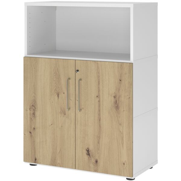 HAMMERBACHER Regalschrank »Flexwall« 80 cm breit 3 OH abschließbar weiß, 80x110x40 cm