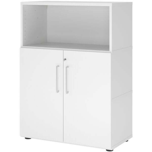 HAMMERBACHER Regalschrank »Flexwall« 80 cm breit 3 OH abschließbar weiß, 80x110x40 cm