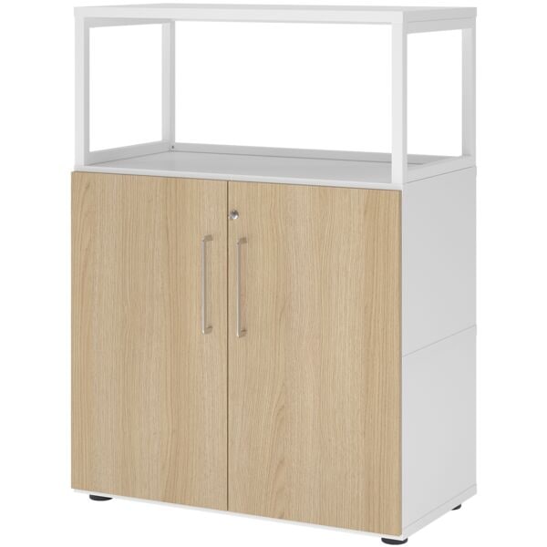 HAMMERBACHER Regalschrank »Flexwall« 80 cm breit 3 OH Stahlrahmen weiß, 80x110x40 cm