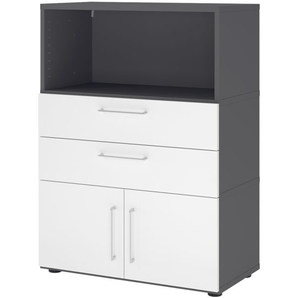 HAMMERBACHER Regalschrank »Flexwall« 80 cm breit 3 OH grau, 80x110x40 cm