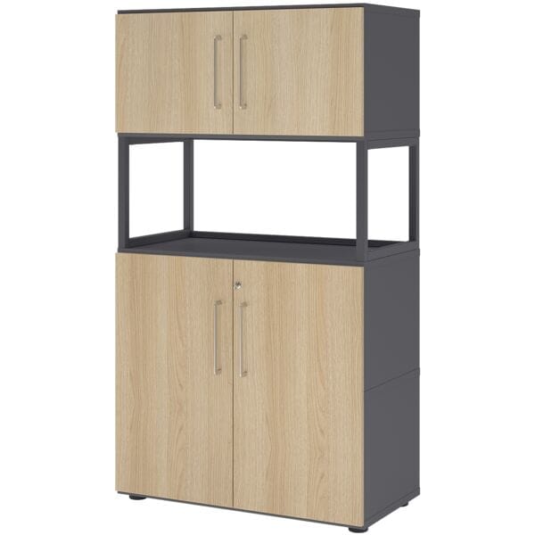 HAMMERBACHER Regalschrank »Flexwall« 80 cm breit 4 OH Stahlrahmen grau, 80x145.2x40 cm