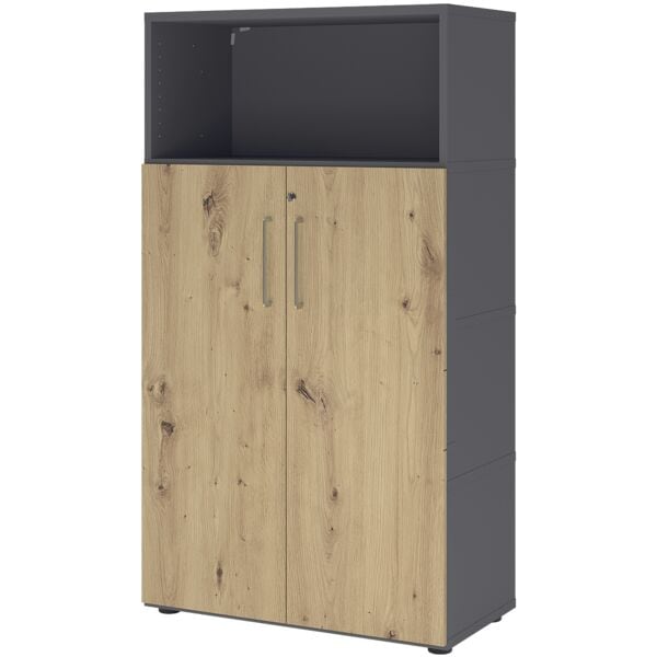 HAMMERBACHER Regalschrank »Flexwall« 80 cm breit 4 OH grau, 80x145.2x40 cm