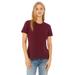 Bella + Canvas 6416 Women's Relaxed Jersey Short-Sleeve T-Shirt in Maroon size 3XL | Ringspun Cotton 6413, 6400CVC, 6400, BC6413, BC6400CVC, B6400, BC6400