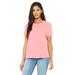 Bella + Canvas 6416 Women's Relaxed Jersey Short-Sleeve T-Shirt in Pink size Large | Triblend 6413, 6400CVC, 6400, BC6413, BC6400CVC, B6400, BC6400