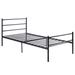 77.5" x 39.9" x 35.0" Twin Size Metal Bed Frame 6 Legs