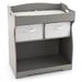 Baby Changing Table with 2 Drawers and Large Storage Bin-Gray - 32.5" x 19" x 35.5"