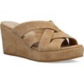 Wilona Platform Wedge Slide Sandal - Brown - Pelle Moda Heels