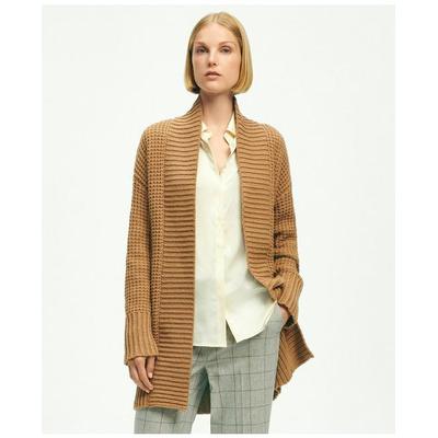 Brooks Brothers Women's Camel Hair Open Front Cardigan | Brown | Size Large