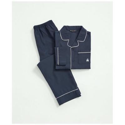 Brooks Brothers Boys Kids Long Sleeve Button Up Pajama Set | Navy | Size 4