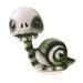 SHENGXINY skeleton halloween decor Clearance Skull Snail Statue Shaking Head Snail Figurine Halloween Skull Mini Bobbleheads Figures Skeleton Doll Halloween Party Car Dashboard Desktop Dec White