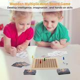 Montessori Multiplication Board Game Wooden Montessori Children Counting Toy Parent-Child Interactive Math Blocks Puzzle Multiplication Chart for Toddlers Ages 3+