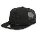 Men's New Era Oakland Athletics Black on Meshback Golfer Snapback Hat