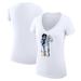 Women's G-III 4Her by Carl Banks White Dallas Cowboys Football Girls Graphic V-Neck Fitted T-Shirt