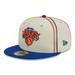 Men's New Era Cream/Blue York Knicks Piping 2-Tone 59FIFTY Fitted Hat