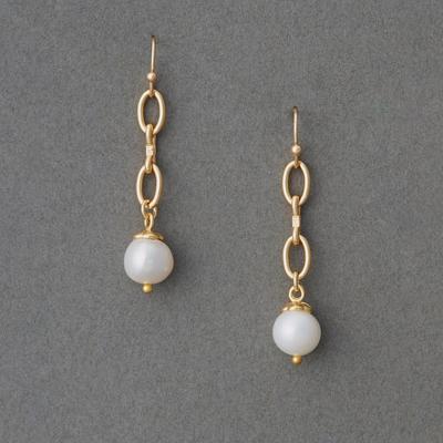 Lucky Brand Pearl Chain Drop Earring - Women's Ladies Accessories Jewelry Earrings in Gold