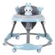 MJ Home Adjustable Baby Walkers for Baby with Easy Clean Tray, Universal Wheeled Walker, Anti-Rollover Folding Walker for Girls Boys 6-18Months Toddler (Blue)