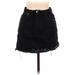 Denim Mini Skirt Mini: Black Solid Bottoms - Women's Size 7