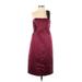 Bari Jay Cocktail Dress - Sheath Strapless Sleeveless: Burgundy Print Dresses - New - Women's Size 2