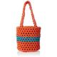 nascita Women's Bucket Bag aus Perlen Damen Schultertasche, Orange Mehrfarbig