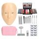 5D Makeup Practice Face Board Kit include Face Board,Bracket,Makeup Remover Oil,Eyeshadow Tray,Makeup Brushs,False Eyelashes, Eyeliners, Eyebrow Pencils and Storage Bag (White