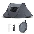 CLIPOP Camping Outdoor Pop-up Tent, Foldable Quick-Opening Beach Tents 1-3 Person, UPF 50+ Waterproof Sun Shelters Canopy for Family Camping, Fishing, Picnic, Beach (245 * 145 * 100CM, Type2: Grey)