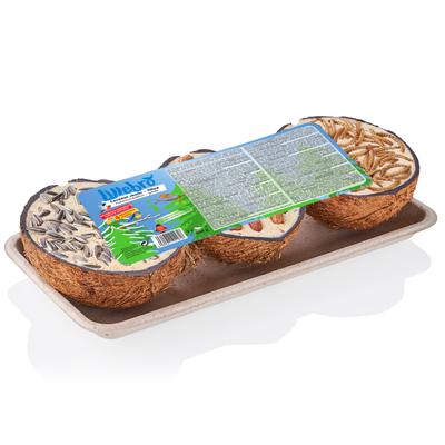 3xLillebro Coconut Shells with Bird Food