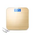 FKJLUN Digital Electronic Bathroom Scales Household High Accuracy Tempered Glass Digital Scale Kitchen Bathroom Scale Body Weight Scale USB Charging Scale High Precision Weighing Scale (Color : Gold)