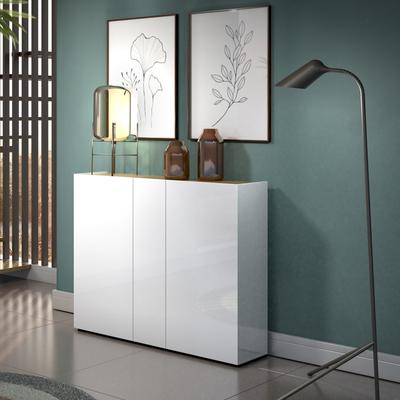 Schuhschrank INOSIGN "RUMBA", weiß (weiß hglanz, eiche artisan, weiß hgl), B:145cm H:115cm T:34cm, Spanplatte, Schränke Image