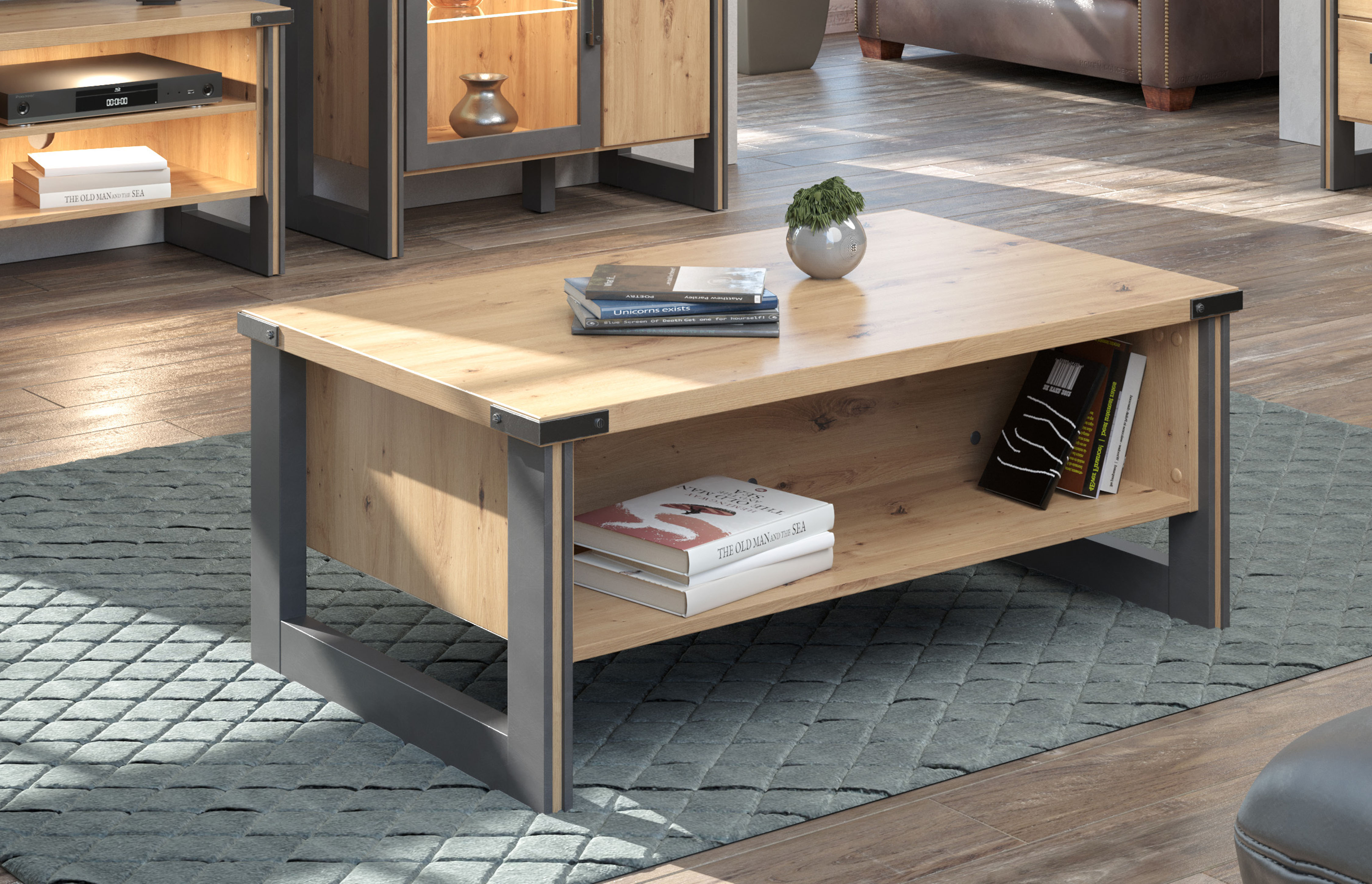 Couchtisch HOME AFFAIRE "Mia", braun (artisan eiche nachbildung, matera nb), B:110cm H:45cm T:65cm, Tische, Couchtisch, Sofatisch 110 cm