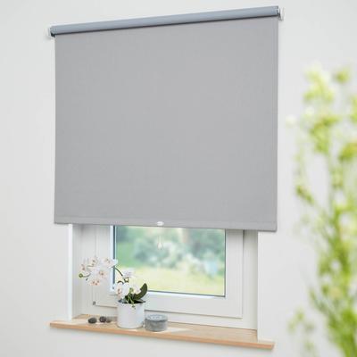 Springrollo LIEDECO "Uni" Gr. 1, grau (hellgrau, bitte auswählen), B:212cm H:180cm, Kunststoff, Metall, Polyester, Rollos, Rollowelle 36 mm, starke Feder Image